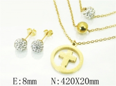 HY Wholesale Jewelry 316L Stainless Steel Earrings Necklace Jewelry Set-HY12S1145PW