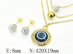HY Wholesale Jewelry 316L Stainless Steel Earrings Necklace Jewelry Set-HY12S1147PT