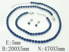 HY Wholesale Jewelry 316L Stainless Steel Earrings Necklace Jewelry Set-HY59S2095JBB