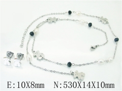 HY Wholesale Jewelry 316L Stainless Steel Earrings Necklace Jewelry Set-HY21N0050IHD