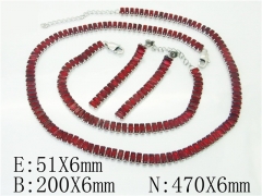 HY Wholesale Jewelry 316L Stainless Steel Earrings Necklace Jewelry Set-HY59S2092KDD