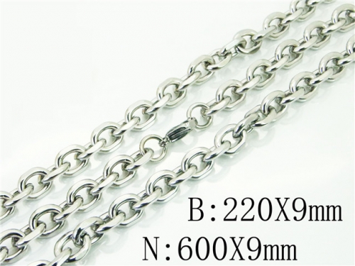 HY Wholesale Stainless Steel 316L Necklaces Bracelets Sets-HY40S0438HPE