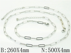 HY Wholesale Stainless Steel 316L Necklaces Bracelets Sets-HY40S0436LW