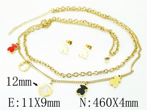 HY Wholesale Jewelry 316L Stainless Steel Earrings Necklace Jewelry Set-HY02S2860HOX