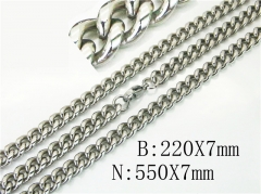 HY Wholesale Stainless Steel 316L Necklaces Bracelets Sets-HY40S0443OL