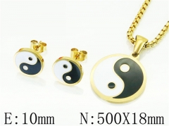 HY Wholesale Jewelry 316L Stainless Steel Earrings Necklace Jewelry Set-HY06S1095HLA