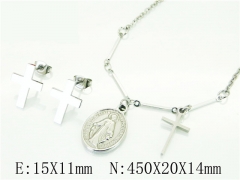 HY Wholesale Jewelry 316L Stainless Steel Earrings Necklace Jewelry Set-HY12S1158OQ