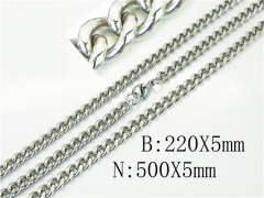 HY Wholesale Stainless Steel 316L Necklaces Bracelets Sets-HY40S0450LO