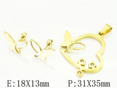 HY Wholesale Jewelry 316L Stainless Steel Earrings Necklace Jewelry Set-HY12S1164NE