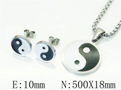 HY Wholesale Jewelry 316L Stainless Steel Earrings Necklace Jewelry Set-HY06S1094HIW