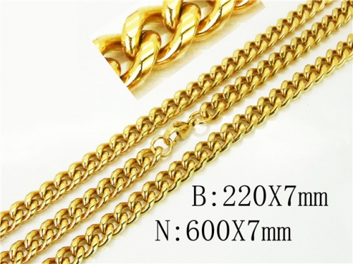 HY Wholesale Stainless Steel 316L Necklaces Bracelets Sets-HY40S0442HJL