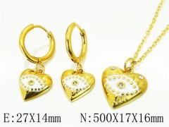 HY Wholesale Jewelry 316L Stainless Steel Earrings Necklace Jewelry Set-HY06S1089IKD