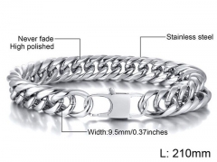 HY Wholesale Steel Stainless Steel 316L Bracelets-HY0067B203