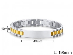 HY Wholesale Steel Stainless Steel 316L Bracelets-HY0067B004