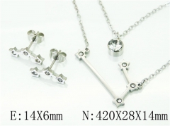 HY Wholesale Jewelry 316L Stainless Steel Earrings Necklace Jewelry Set-HY12S1166MLE