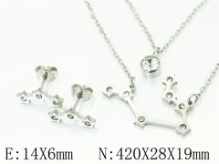 HY Wholesale Jewelry 316L Stainless Steel Earrings Necklace Jewelry Set-HY12S1169MLS