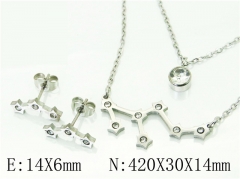 HY Wholesale Jewelry 316L Stainless Steel Earrings Necklace Jewelry Set-HY12S1168MLA
