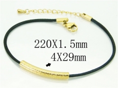 HY Wholesale Leather Bracelets 316L Stainless Steel Jewelry Bracelets-HY32B0393NL