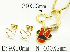 HY Wholesale Jewelry 316L Stainless Steel Earrings Necklace Jewelry Set-HY21S0323IHE