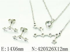 HY Wholesale Jewelry 316L Stainless Steel Earrings Necklace Jewelry Set-HY12S1171MLX