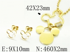 HY Wholesale Jewelry 316L Stainless Steel Earrings Necklace Jewelry Set-HY21S0325IHV