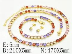 HY Wholesale Jewelry 316L Stainless Steel Earrings Necklace Jewelry Set-HY59S0149KEE