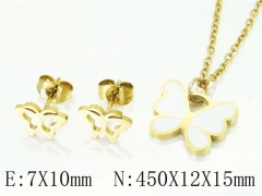 HY Wholesale Jewelry 316L Stainless Steel Earrings Necklace Jewelry Set-HY66S0005HXX