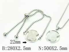 HY Wholesale Jewelry 316L Stainless Steel Earrings Necklace Jewelry Set-HY62S0319HOD