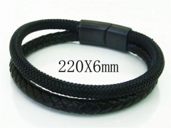 HY Wholesale Bracelets 316L Stainless Steel And Leather Jewelry Bracelets-HY23B0122HLE