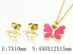 HY Wholesale Jewelry 316L Stainless Steel Earrings Necklace Jewelry Set-HY66S0006HDD