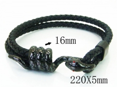 HY Wholesale Bracelets 316L Stainless Steel And Leather Jewelry Bracelets-HY23B0129HNW