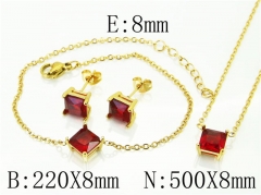 HY Wholesale Jewelry 316L Stainless Steel Earrings Necklace Jewelry Set-HY59S0136HIE