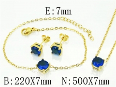 HY Wholesale Jewelry 316L Stainless Steel Earrings Necklace Jewelry Set-HY59S0129HIX