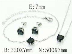 HY Wholesale Jewelry 316L Stainless Steel Earrings Necklace Jewelry Set-HY59S0123HHV