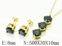 HY Wholesale Jewelry 316L Stainless Steel Earrings Necklace Jewelry Set-HY59S0103HID