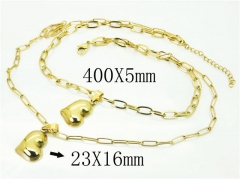 HY Wholesale Jewelry 316L Stainless Steel Earrings Necklace Jewelry Set-HY62N0444HIR