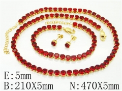 HY Wholesale Jewelry 316L Stainless Steel Earrings Necklace Jewelry Set-HY59S0147JOC