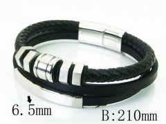 HY Wholesale Bracelets 316L Stainless Steel And Leather Jewelry Bracelets-HY23B0119HLA