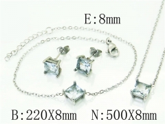HY Wholesale Jewelry 316L Stainless Steel Earrings Necklace Jewelry Set-HY59S0130HHD