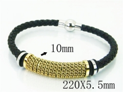 HY Wholesale Bracelets 316L Stainless Steel And Leather Jewelry Bracelets-HY23B0125HLX