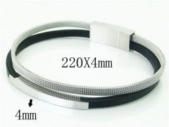 HY Wholesale Bracelets 316L Stainless Steel And Leather Jewelry Bracelets-HY23B0113HLS