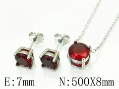 HY Wholesale Jewelry 316L Stainless Steel Earrings Necklace Jewelry Set-HY59S0116NB