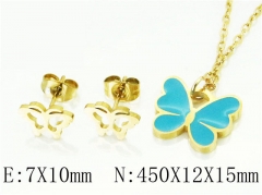 HY Wholesale Jewelry 316L Stainless Steel Earrings Necklace Jewelry Set-HY66S0008HWW