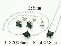 HY Wholesale Jewelry 316L Stainless Steel Earrings Necklace Jewelry Set-HY59S0131HHW