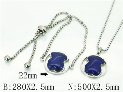 HY Wholesale Jewelry 316L Stainless Steel Earrings Necklace Jewelry Set-HY62S0321HOC