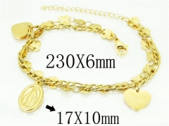 HY Wholesale Leather Bracelets 316L Stainless Steel Jewelry Bracelets-HY66B0041PLG