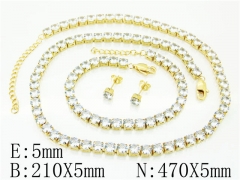 HY Wholesale Jewelry 316L Stainless Steel Earrings Necklace Jewelry Set-HY59S0145JOD