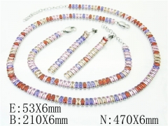 HY Wholesale Jewelry 316L Stainless Steel Earrings Necklace Jewelry Set-HY59S0138KIR