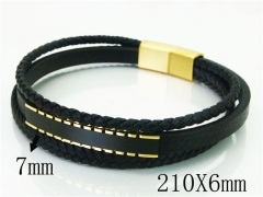 HY Wholesale Bracelets 316L Stainless Steel And Leather Jewelry Bracelets-HY23B0118HOA
