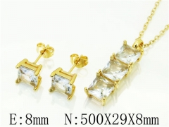 HY Wholesale Jewelry 316L Stainless Steel Earrings Necklace Jewelry Set-HY59S0110HID